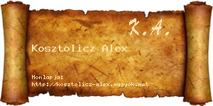 Kosztolicz Alex névjegykártya