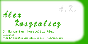 alex kosztolicz business card